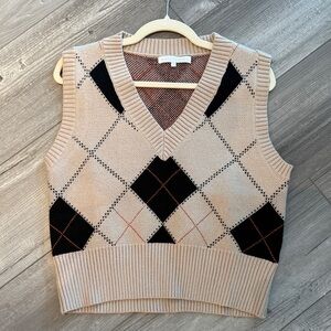 Argyle Knit Sweater Vest